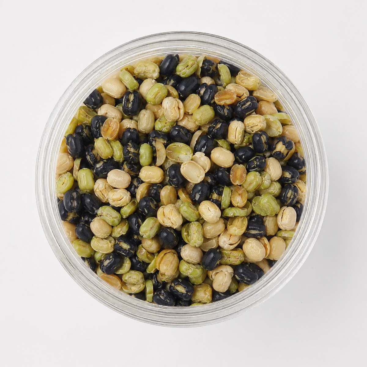 Kesari Ananta Crunchy Roasted Protein Bean open jar top view