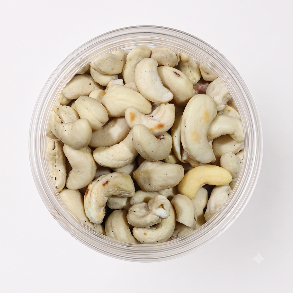 Kesari Ananta Roasted Cashews open jar top view